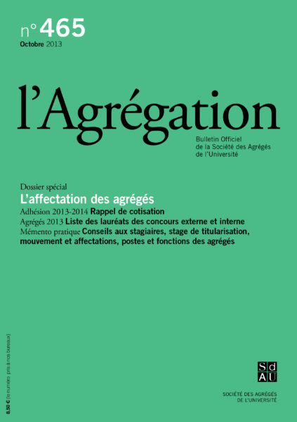 N°465 – L’affectation des agrégés