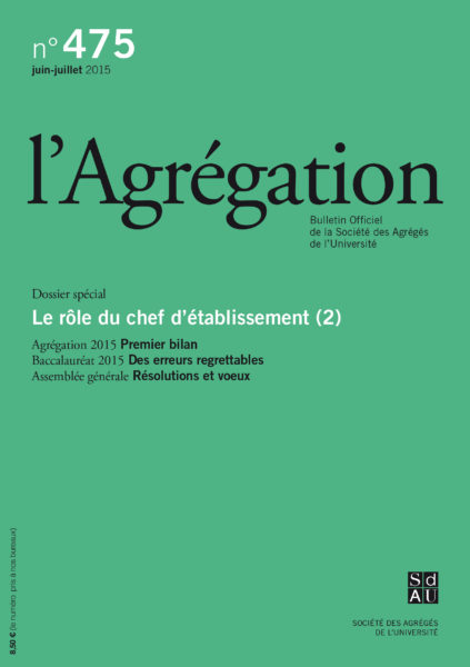 N°475 – Le rôle du chef d’établissement (2)