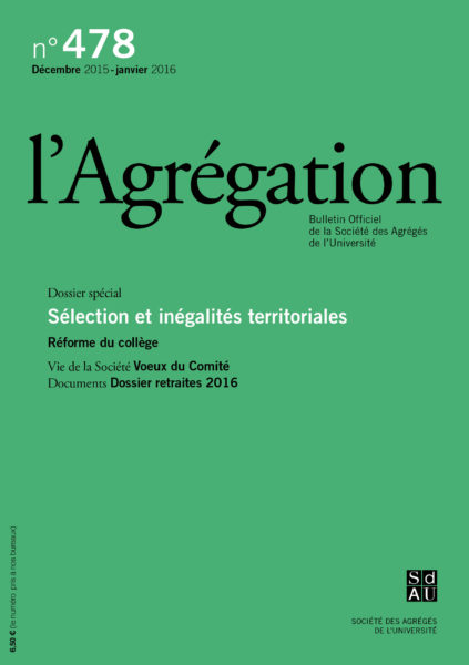 N°478 – Sélection et inégalités territoriales