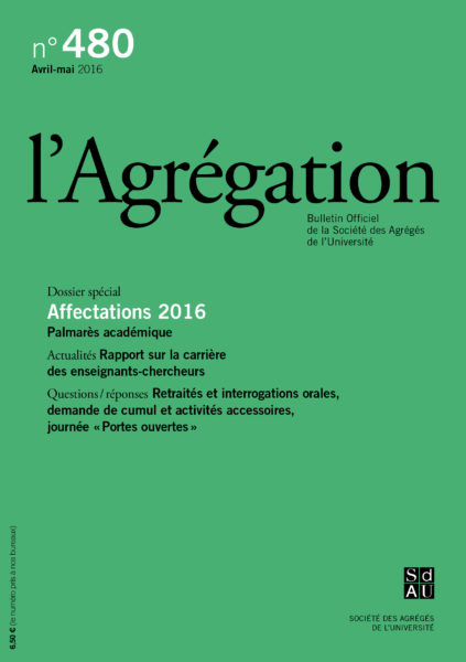 N°480 – Affectations 2016